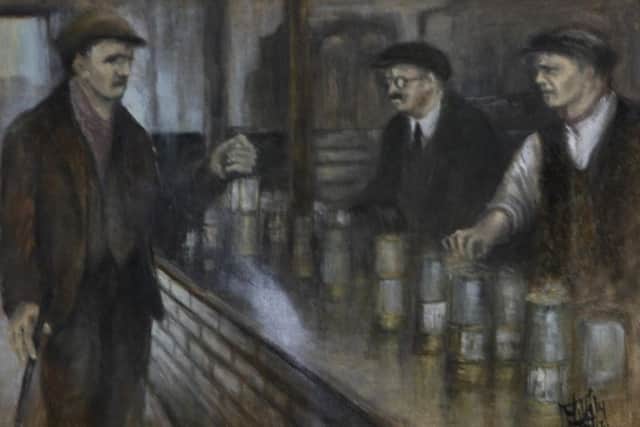 A painting of a miner which was placed in the auction.