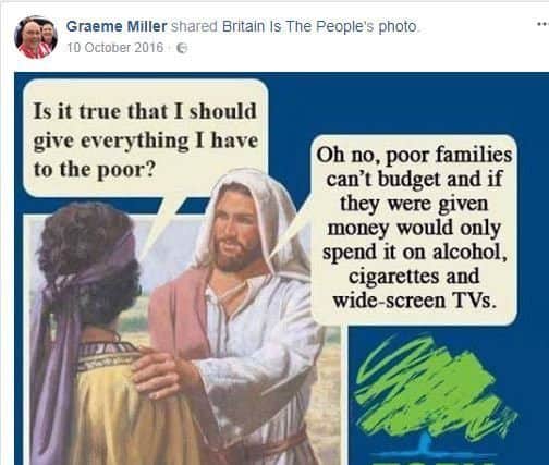 A Facebook post shared by Councillor Graeme Miller who represents Washington South