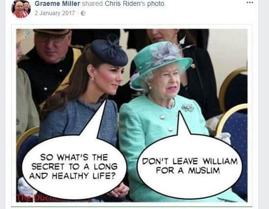 A Facebook post shared by Councillor Graeme Miller who represents Washington South