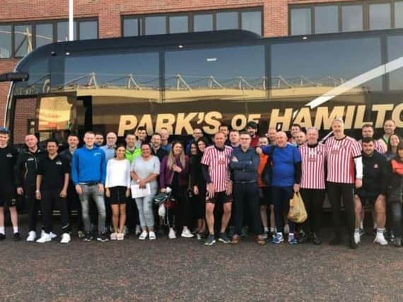 SAFC staff setting out on their challenge for Bradley Lowery Foundation.