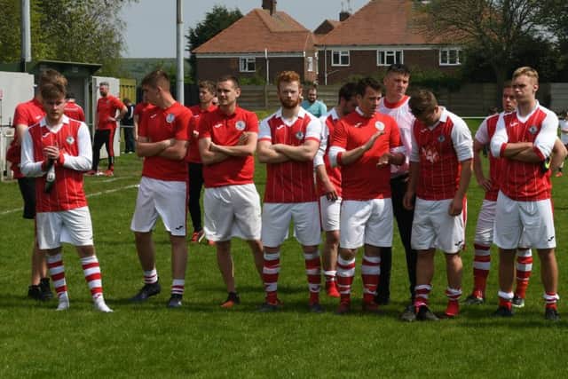 Losing Shipowners Cup finalists Silksworth CW await Monday's presentation. Picture by Kevin Brady