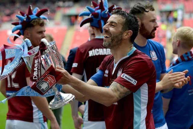 Arca lifted the FA Vase with Shields at Wembley.