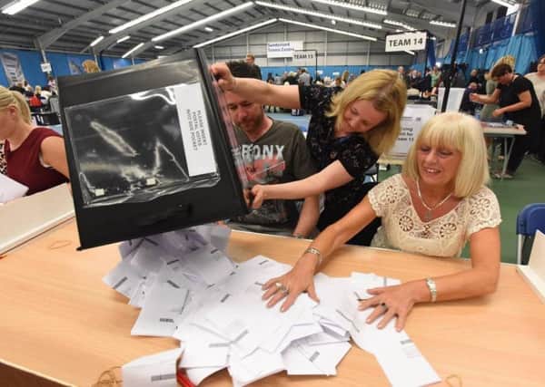 The moment the first ballot boxes arrived at Sunderland's EU referendum count back in June 2016.