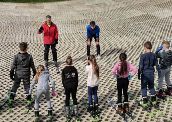 Pupils from East Herrington Primary Academy during their ski lesson.