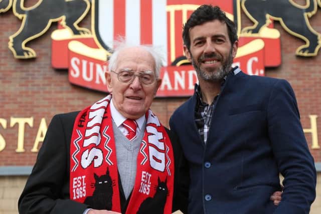 SAFC legend Julio Arca with veteran Sunderland fan George Forster. Picture by Tom Banks