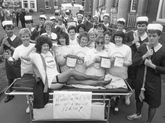 Fundraising for Monkwearmouth Hospital fundraising in 1987.