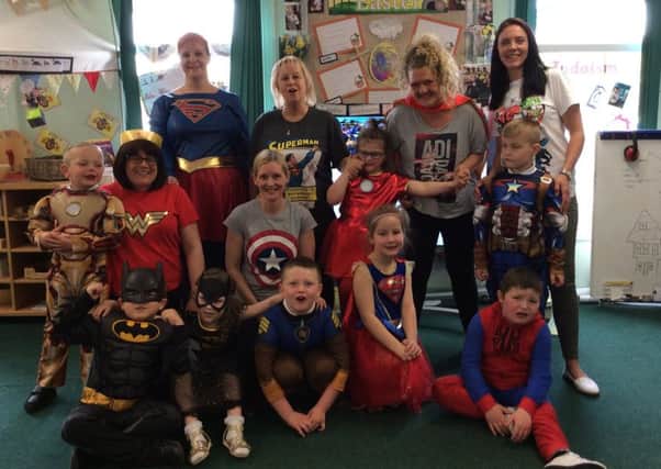 Staff and students at Sunderland's Key Stage One pupil referal unit hold a superhero day.