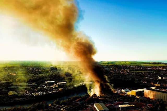 An aerial shot of the blaze. Courtesy of Mick Naisbitt.