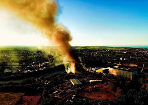 Reader pictures of a fire at a former waste recycling plant in Deptford, Sunderland. Picture: Mick Naisbitt.