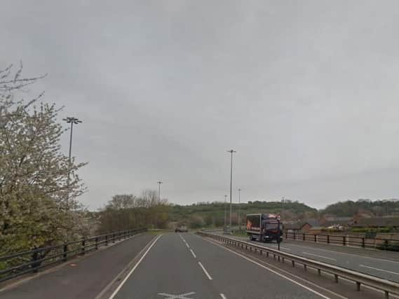 The incident has happened on the A690 near Houghton Cut. Image copyright Google Maps.