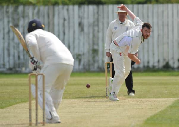 Boldon bowler Nick Sampson-Barnes attacks against Washington on the way to a three-wicket haul last week. Picture by Tim Richardson.