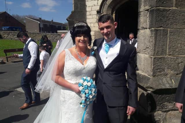 Kayleigh and Colin Thompson following their wedding.