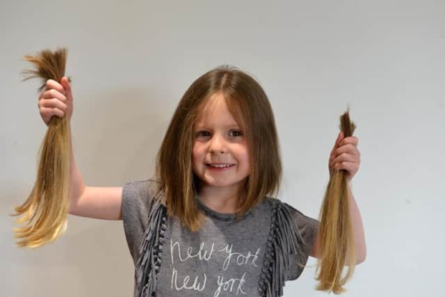 The lengths cut from Darcey's hair will be used to create wigs for children.
