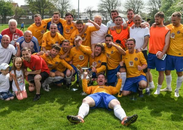 Sunderland West End celebrate their Shipowners' Cup success earlier this month. They made it a double last night by winning the Monkwearmouth Cup