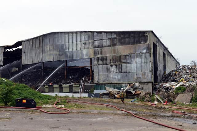 The aftermath of the fire at the Alex Smiles site in Sunderland.