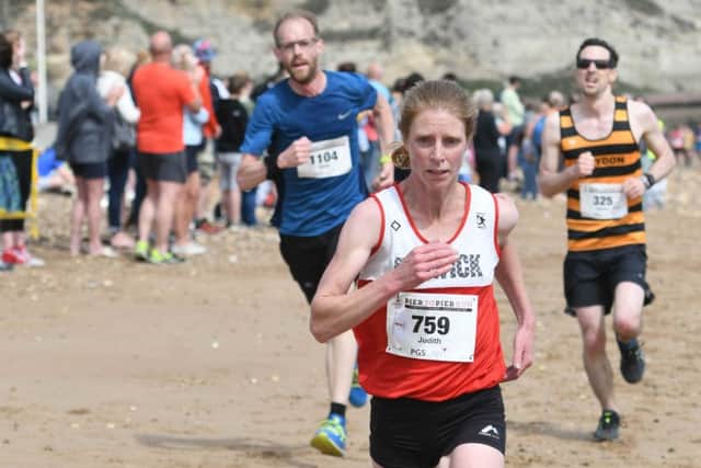 Judith Nutt was the first woman home in the Sunderland Strollers Pier to Pier Race yesterday