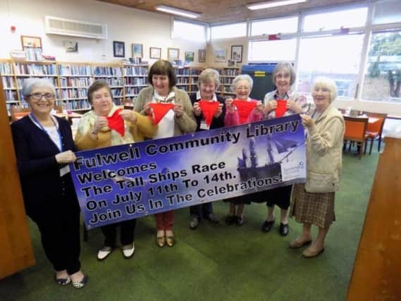 Volunteers at Fulwell Community Library are showing their colours in support of The Tall Ships Races Sunderland 2018