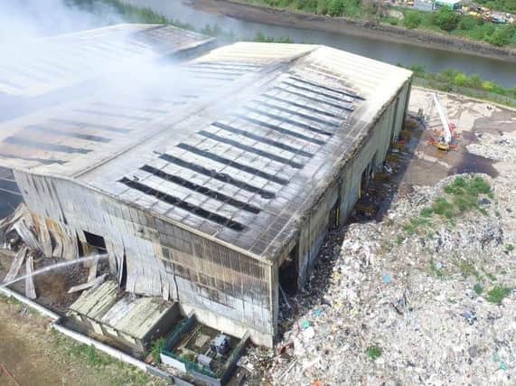 An aerial image of the site before some of the waste was cleared at the weekend. Picture courtesy of Tyne and Wear Fire and Rescue Service.