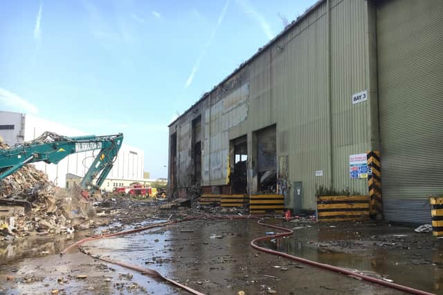 The area was cleared over the weekend to create a safe working space. Image courtesy of Tyne and Wear Fire and Rescue Service.