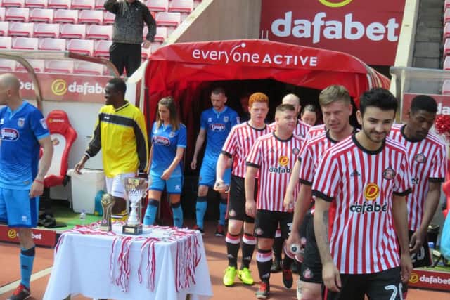 Footballers from Salvation Army Lifehouses take to the Stadium of Light for a game.
