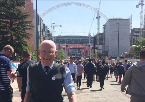 George W Forster at Wembley for the FA Cup final between Manchester United and Chelsea.