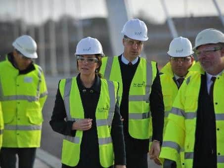 The Duke and Duchess of Cambridge visiting the Northern Spire bridge earlier this year.