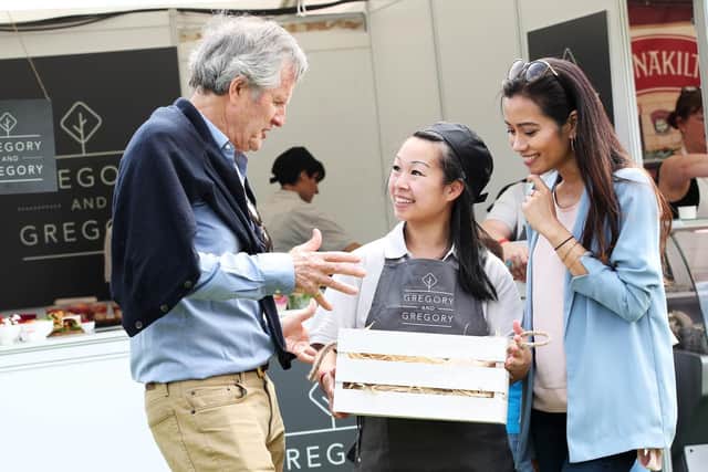 Surprised customers at the pop-up Greggs stall