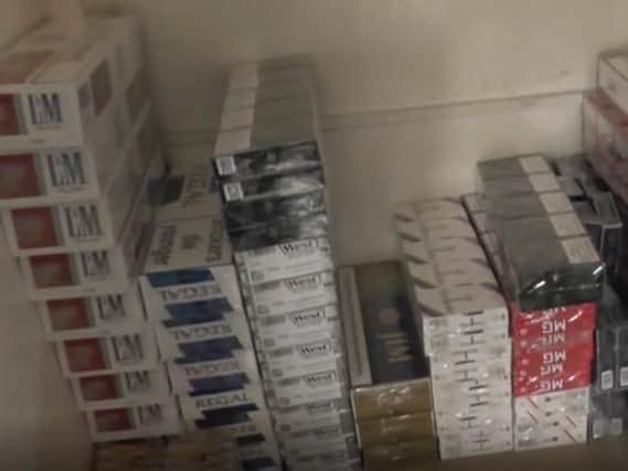 Counterfeit cigarettes found as part of the operation.