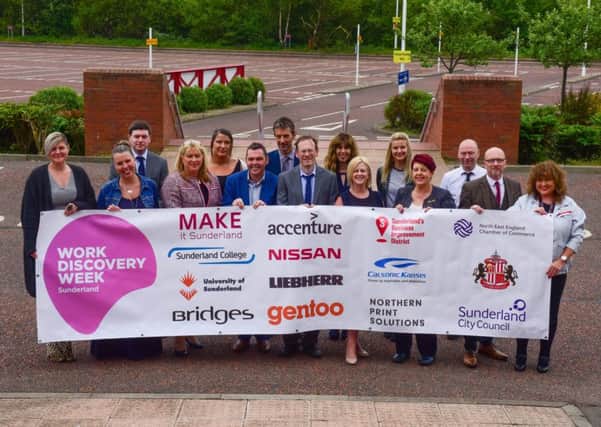 Sponsors for the Work Discovery Week at the Stadium of Light, Sunderland.